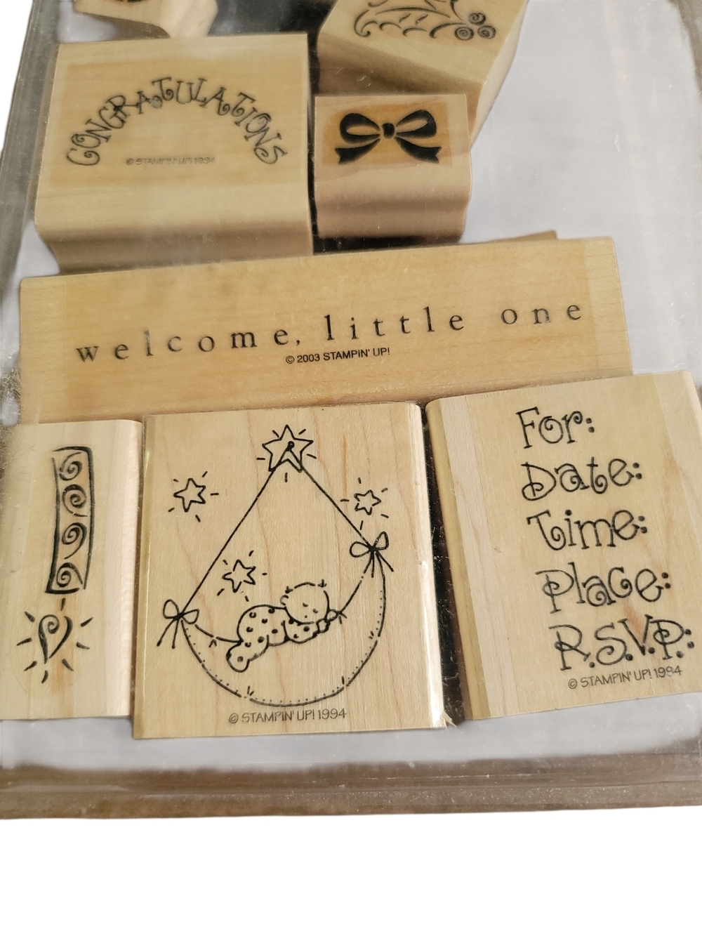 STAMPIN' Up! Wooden Sentiment Stamp Set - Baby Shower & Congrats - Picture 6 of 6